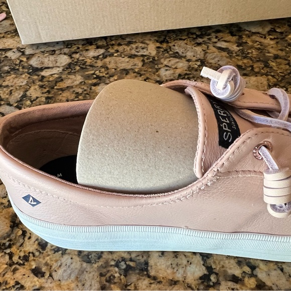 NIP Sperry Leather Crest Sneakers Rose Pink Mauve 10M - Picture 4 of 6